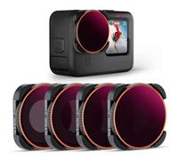 K&F Concept 4 Piezas ND Filtros para GoPro,Kit de Filtros ND8/PL,ND16/PL,ND32/PL,ND64/PL Compatible con Cámara GoPro Hero 13/12/11/10/9 Black