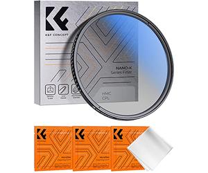 K&F CONCEPT 40.5mm Filtro Polarizador Circular CPL de Vidrio óptico con Nano-Revestimiento de 18 Capas para Objetivo 40.5mm (Incluye 3 Paños de Limpieza)