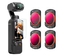 K&F CONCEPT 4Pack Kit Filtros Magnéticos ND8/PL+ND16/PL+ND32/PL+ND64/PL Compatible con dji Osmo Pocket 3 Creator Combo (Aluminio)