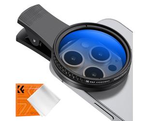 K&F CONCEPT 52mm Clip-on Filtro Polarizador Circular para Teléfono,Filtro CPL para Teléfono Móvil Lente con Clip Compatible con iPhone 16 15 Pro MAX 14 13 12 11