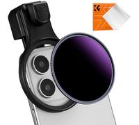 K&F CONCEPT 58mm Adaptador de Filtro de Lente de Teléfono con ND1000000 Filtro, Compatible con iPhone 17/16/15/14/13/12, 16/15/14/13/12 Pro y Pro MAX