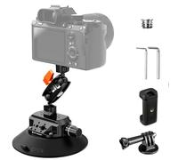 K&F CONCEPT 6" Suction Cup Camera Mount con Brazo Mágico Cabeza Bola, Soporte de Cámara con Ventosa de Coche con 1/4" 3/8" ARRI Agujeros Comaptible con GoPro Hero 13,Insta-360 X5,Action 5 Pro,iPhone