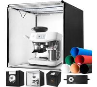 K&F CONCEPT 60x60 cm Set de Estudio fotográfico Plegable, Mini Caja de luz Regulable de 5600K Set de iluminación de Carpa fotográfica con Fondo de PVC de 6 Colores para fotografía de Joyas