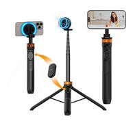 K&F Concept 63 '' Magnetic Selfie Stick Trpode Soporte de telfono celular ligero y soporte de cmara con remoto inalmbrico compatible con iPho