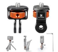 K&F Concept Adaptador de Trípode de Aluminio de 1/4" para Cámaras de Acción | Paquete de 2 Unidades Compatible con Osmo Action 4/5/6, Insta360 X6, X5 y X4, GoPro 13/12/11 Mission 1 Pro, Osmo Pocket 3/4
