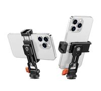 K&F Concept Adaptador de Trípode de Móvil, Soporte Teléfono Móvil Trípode Adaptador, con 2 Zapatas Frías, para iPhone 15/14/13, Sumsung, Xiaomi, Trípode Soporte para Teléfono 360 ° Giratorio