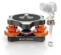 K&F CONCEPT Base Niveladora Trípode | Tornillo de 3/8'', Ajuste Preciso del Ángulo de -5°, Nivelación de Tres Ruedas, Para Fotografía Macro Panorámica, TG14