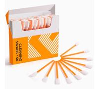 K&F CONCEPT Bastoncillos Limpieza Multifunción, 50 Piezas, Naranja | Embalado Individual, Limpieza Detallada para Sensor, Trípodes, Teclados, Impresoras, PC, MK09