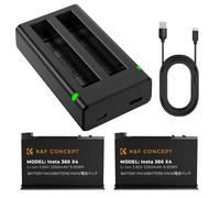 K&F Concept batería Insta360 X4 de 2350 mAh, 2 uds. + cargador de 2 ranuras