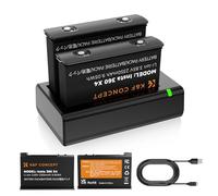 K&F Concept Baterías Compatible con Insta360 X4 2350mAh con Cargador LED de Doble Ranura para Cámara Deportiva Panorámica Insta360 X4