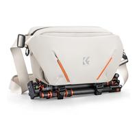 K&F CONCEPT Bolsa Bandolera para Cámara de 7 L, Ligera para Cámaras Mirrorless o DSLR, Bolsa con Bolsillo Lateral Plegable y Acceso Rápido, Divisor Ajustable, Equipo para Fotógrafos, Blanco