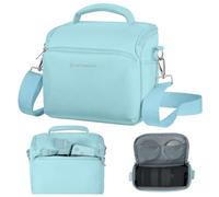 K&F CONCEPT Bolsa Funda Cámara Réflex Impermeable Pequeño Estuche Crossbody para cámara de Hombro con Correa Ajustable DSLR/SLR/Mirrorless Compact Photography Bags (F-Azul Claro)