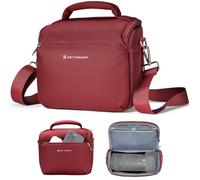 K&F CONCEPT Bolsa Funda Cámara Réflex Impermeable Pequeño Estuche Crossbody para cámara de Hombro con Correa Ajustable DSLR/SLR/Mirrorless Compact Photography Bags Rojo