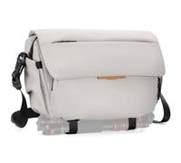 K&F CONCEPT Bolsa para Cámara Sling 15L Gran Capacidad, Funda Impermeable para Réflex, Bandolera Resistente, Compatible: 1 Cámara + Objetivo 70-200mm f/2.8 + Portátil 13 Pulgadas, Blanco