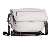 K&F CONCEPT Bolsa para Cámara Sling 15L Gran Capacidad, Funda Impermeable para Réflex, Bandolera Resistente, Compatible: 1 Cámara + Objetivo 70-200mm f/2.8 + Portátil 13 Pulgadas, Blanco
