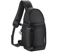 K&F Concept Bolsa para Cámara Sling Camera Bolsa Bandolera Antirrobo 10L Foto Mochila Reflex Portátil, Bolsa de Cámara Compatible con DSLR SLR Cámara Negro