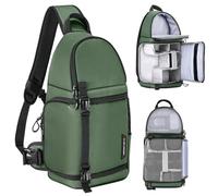 K&F Concept Bolsa para Cámara Sling Camera Bolsa Bandolera Impermeable Antirrobo 10L Foto Mochila Reflex Portátil, Bolsa de Cámara Compatible con DSLR SLR Cámara Verde