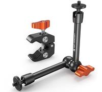K&F CONCEPT Brazo Mágico 9.8 Pulgadas con Super Clamp Piriza, Magic Arm con Súper Abrazadera con Tornillos de 1/4" y 3/8", Compatible con Monitor Luz LED Cámara de Acción, Carga máxima 2KG