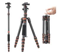 K&F Concept C225C0+BH-25 - trípode de viaje de fibra de carbono de 152 cm con rótula de bola
