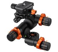K&F Concept Cabezal de Trípode con Engranaje, Cabeza Esférica Panorámica de 360° con Placa de Liberación Rápida, GD-3W Geared Tripod Head, Cabezal de 3 Vías para Trípodes Carga de 5kg