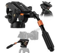 K&F CONCEPT Cabezal Fluido de Vídeo Ligero, Montaje de Cabezal de Trípode Estable y Suave como la Seda, Carga Máxima de 8 kg, Cabezal de Trípode para Panorámica de 360°