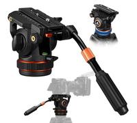 K&F CONCEPT Cabezal Fluido Profesional, Cabezal Fluido Ligero para Vídeo, Montaje en Trípode Estable y Suave como la Seda, Carga Máxima de 8kg, Cabezal de Trípode para Panorámica de 360°