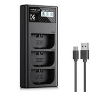 K&F CONCEPT Canon LP-E6NH 3-pack Camera Charger with LCD Display/With Micro USB and Type-C cable