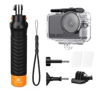 K&F CONCEPT Carcasa estanca hasta 60M/196FT compatible con Osmo Action 6 | empuñadura flotante Carcasa de Buceo Profundo con Zapata Fría y Lámina Antiempañante, Cubierta Protectora para Buceo ZP08