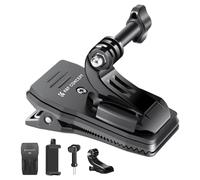 K&F CONCEPT Clip de Montaje de Correa de Mochila, Soporte para Correa de Mochila con Clip de Teléfono para POV Vlog, Compatible con Go-Pro Hero 13 12 11 10 9, dji Osmo 360 Action 5 Pro 4 3 y Teléfono