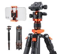 K&F Concept D255C4+BH-28L - trípode de viaje de fibra de carbono de 172 cm con rótula de bola