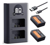 K&F CONCEPT EN-EL25 1350mAh 2 Pack Batería Compatible con Nikon Z50 II, Z30, Z50, Zfc de Repuesto para Cámara y Cargador de Doble Ranura para Monitor LCD