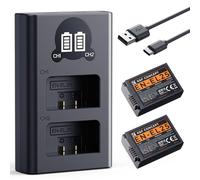 K&F CONCEPT EN-EL25 1350mAh 2 Pack Batería Compatible con Nikon Z50 II, Z30, Z50, Zfc de Repuesto para Cámara y Cargador de Doble Ranura para Monitor LCD