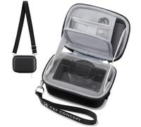 K&F CONCEPT Funda Rígida EVA para Cámara Compacta, Estuche de Viaje Protector con Bolsillo de Malla, Ajuste Antigolpes, Compatible con Sony ZV-1/Ricoh GR III/Canon G7 X, 14x10x8.5cm, Negro