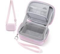 K&F CONCEPT Funda Rígida EVA para Cámara Compacta, Estuche de Viaje Protector con Bolsillo de Malla, Compatible con Sony ZV-1/Ricoh GR III/Canon G7 X, 12,2 x 8,5 x 5,5 cm (Interior), Rosa