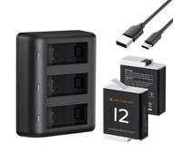 K&F CONCEPT Gopro Hero12(Compatible with 11/10/9)Three-slot LED charging stand*1 + USB to Type C