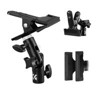 K&F CONCEPT Heavy Duty Metal Reflector Pulsera E-Type Soporte de Abrazadera, 180 °& 360 ° Ajuste Reflectoren Holder para Reflector, Fondo Flash, 1/4-3/8 "Adaptador de Tornillo