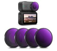 K&F CONCEPT Juego de Filtros ND Compatible con Cámara Vlogging dji Osmo Nano, Pack de 4 Filtros ND8/ND16/ND32/ND64 con Vidrio Óptico HD Multicapa, Accesorios para Lentes de Cámara de Acción