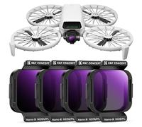 K&F Concept Juego de filtros ND/PL compatibles con DJI Flip, 4 unidades ND8/PL ND16/PL ND32/PL ND64/PL Kit de filtros de lente de cámara polarizadores de densidad neutra para drones, accesorios de