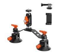 K&F CONCEPT Kit 2 Ventosas 3" con Brazo Mágico para Coche | Soporte de coche con adaptador para cámara de acción y pinza móvil, compatible con GoPro, smartphone y cámara - MS44