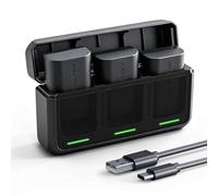 K&F Concept Kit de 3 Baterías LP-E6NH y Cargador Rápido de 20W Compatible con Canon EOS R7, R5/R6 Mark II, 5D Mark II/III/IV, 6D/7D Mark II, 60D/70D/80D/90D y más