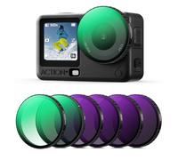K&F CONCEPT Kit de 6 Filtros Compatible con dji Osmo Action 6, CPL ND8 ND16 ND32 ND64 Black Diffusion 1/4, Filtros con Vidrio Óptico HD/Multicapa para Accesorios de Cámara de Acción