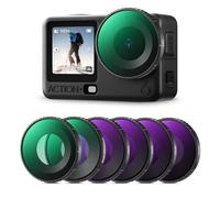 K&F CONCEPT Kit de 6 Filtros HD Compatible con dji Osmo Action 6, Filtros CPL ND8 ND16 ND32 ND64 Black Diffusion 1/4 Polarizador Reducción de Luz Vidrio Óptico HD con Revestimiento Nano Multicapa