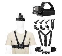 K&F CONCEPT Kit de Accesorios para Cámara de Acción Compatible con GoPro Hero 13 12 11 10 9 Insta360 dji Osmo 360 Action Teléfono Movil, Incluye Arnes Pecho, Correa de Cabeza, Clip de Teléfono Movil
