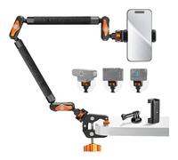 K&F CONCEPT Kit de Brazo Mágico 22" con Pinza, Soporte de Cámara Articulado para Teléfono, Cámara de Acción, Luz LED, Micrófono