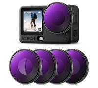 K&F CONCEPT Kit de Filtros ND Compatible con dji Osmo Action 6, ND8 ND16 ND32 ND64 4 Unidades Filtros de Cristal Óptico con Control de Exposición y Reducción de Luz con Recubrimiento Multicapa