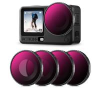 K&F CONCEPT Kit de Filtros ND/PL Compatible con dji Osmo Action 6, 4Pcs ND8/PL ND16/PL ND32/PL ND64/PL, Filtro Polarizador/Densidad Neutra de Roscado - Cristal HD Multicapa para Cámara de Acción