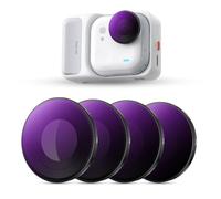 K&F CONCEPT Kit de Filtros ND PL Compatible con Insta360 Go Ultra, 4 Unidades ND8/PL+ND16/PL+ND3/PL+ND64/PL Filtro Polarizador de Densidad Neutra, Vidrio Óptico HD/Multicapa/Marco Metálico