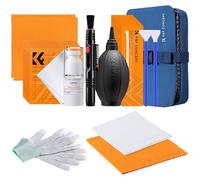 K&F Concept-Kit de Limpieza Camara Completo 23 en 1，Pera Sopladora+10 Bastón Swab+8 Paños de Microfibra+Pincel+15 ml Solución Limpiardor+Bolsa Impermable+Guantes Antiestáticos para Canon/Nikon