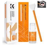 K&F CONCEPT Kit de Limpieza Sensor Formato APS-C, 6 Piezas, 20ml, Naranja | Bastoncillos Microfibra 16mm + 20ml Limpiador para APS-C, DSLR, Objetivos y Filtros, Envasado al Vacío Individual, MA02