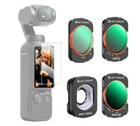 K&F Concept Kit Filtros Magnéticos Polarizador CPL+Variable ND2-32 + Gran Angular Lente+ Variable ND32-512 para dji OSMO Pocket 3, Filtro Magnético Compatible con dji Osmo Pocket 3 Creator Combo